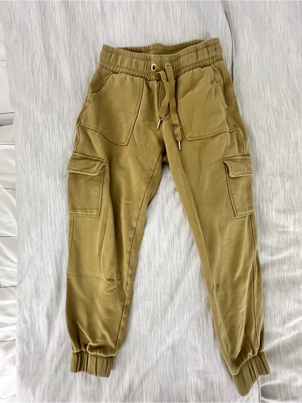Olive Green Cargo Sweatpants - Picture 2 of 7